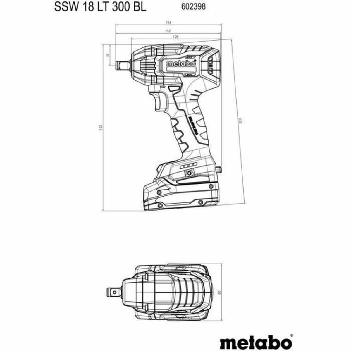 Elektrisk skruetrækker Metabo SSW 18 LT 300 BL